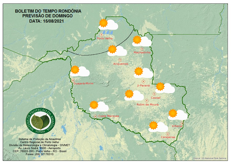 CLIMA: Confira a previsão do tempo para este domingo (15) em Rondônia 