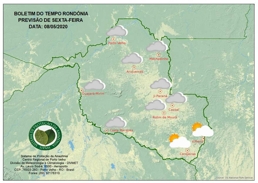 CLIMA: Confira a previsão do tempo para esta sexta-feira em Rondônia