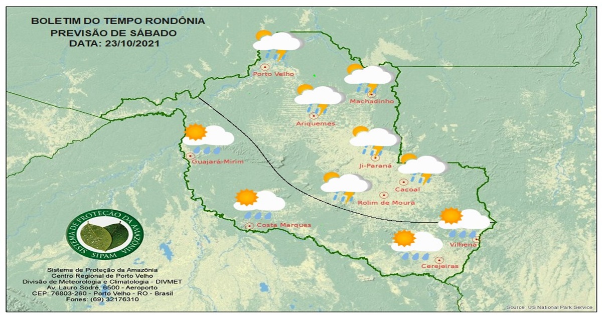 CLIMA: Confira a previsão do tempo para este sábado (23) em Rondônia 