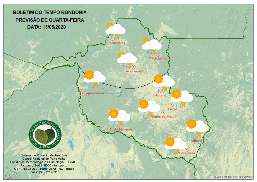 PREVISÃO DO TEMPO: Nova frente fria deve chegar ao Sul da Amazônia nesta quarta