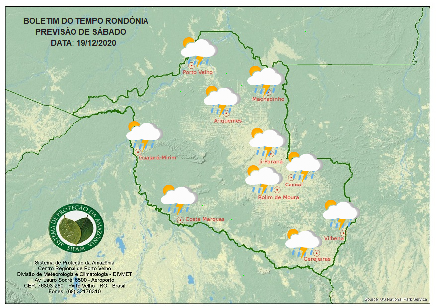 CLIMA: NVeja a previsão do tempo para este sábado (19) em Rondônia