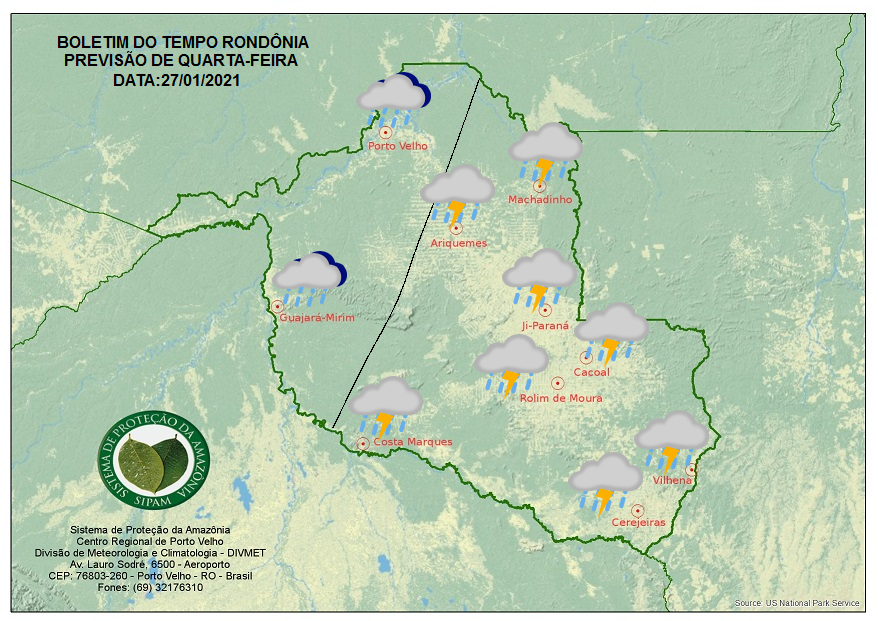 CLIMA EM RONDÔNIA: Céu nublado e chuva a qualquer hora do dia: previsão para amanhã