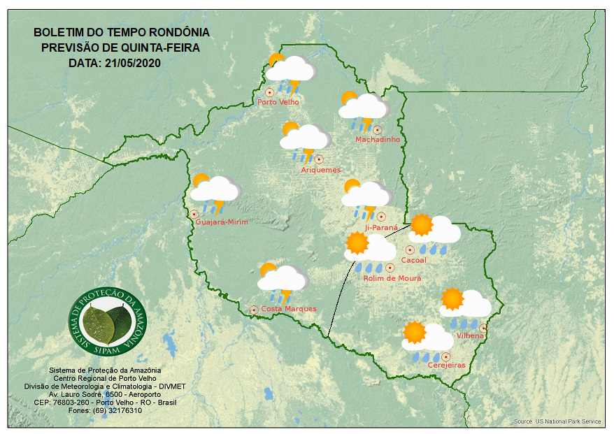 CLIMA: Confira a previsão do tempo para está quinta-feira em Rondônia