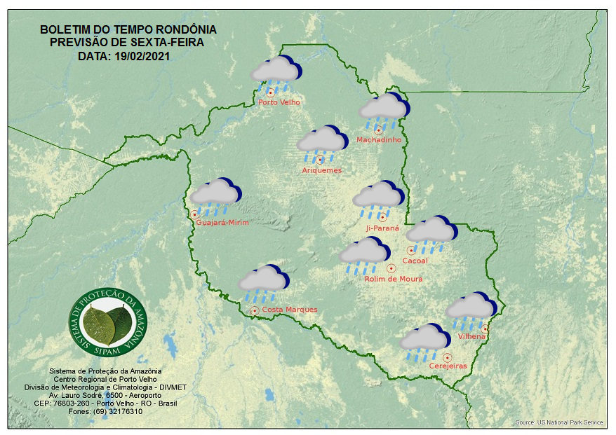 CLIMA: Veja a previsão do tempo para esta sexta-feira (19) em Rondônia