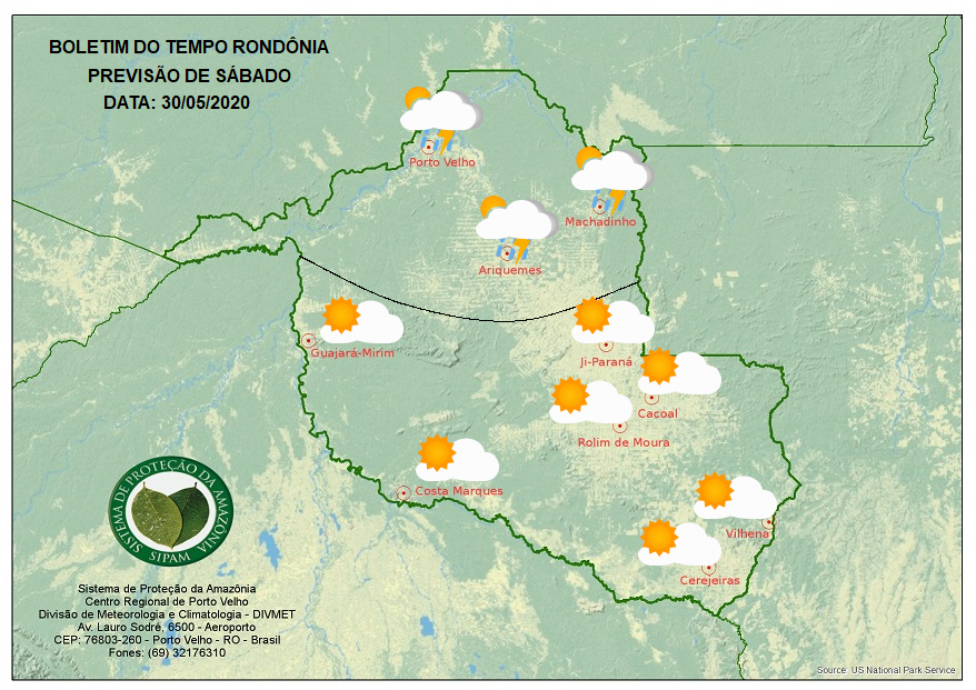 CLIMA: Confira a previsão do tempo para este sábado, 30, em Rondônia