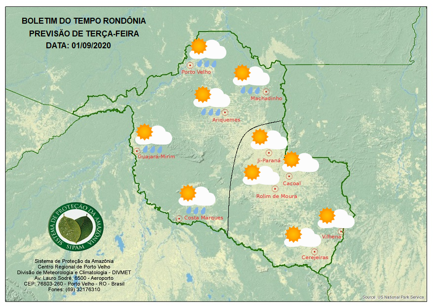 CLIMA: Confira a previsão do tempo para esta terça-feira, 1º em Rondônia