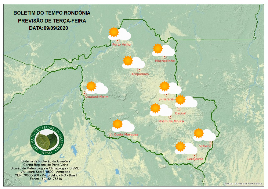 Veja a previsão do tempo para esta quarta-feira (9) em Rondônia