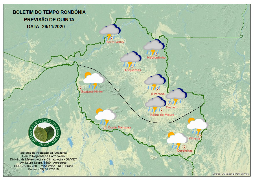 CLIMA: Confira a previsão do tempo para esta quinta-feira, 26, em Rondônia