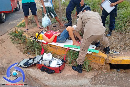 Grave acidente deixa vítima com perna fraturada