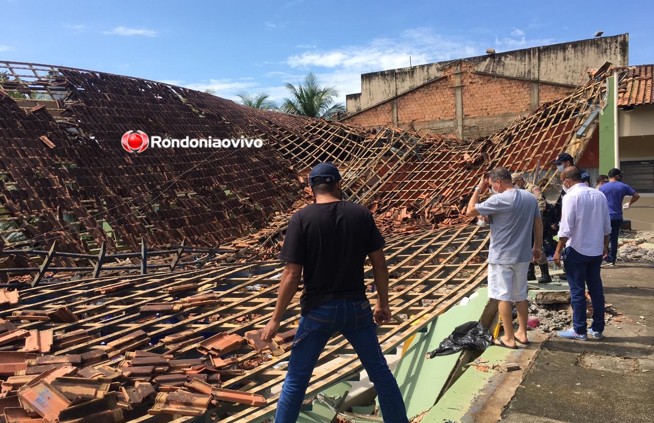 SUSTO: Teto de escola desaba durante vacinação contra a Covid-19 em Buritis