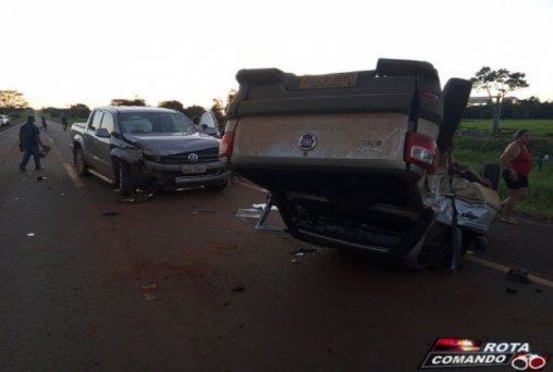 Acidente com veículos na BR deixa motorista gravemente ferido 