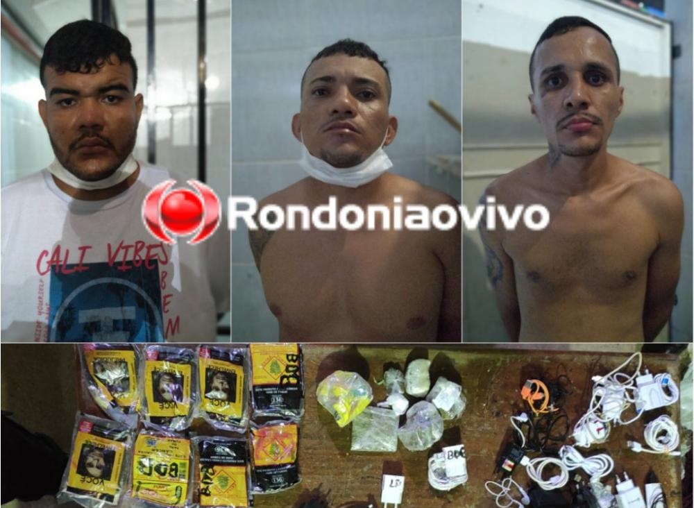 PERSEGUIÇÃO: Policiais penais prendem trio que jogou droga e celulares em presídio da capital