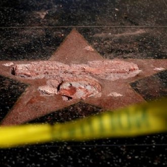 Estrela de Donald Trump na Calçada da Fama é vandalizada