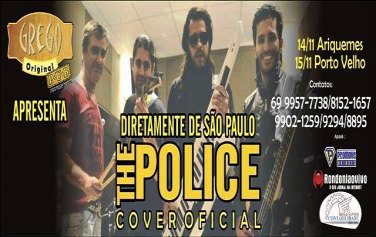 The Police Cover Oficial (SP) no Grego Original Pub de Ariquemes e Porto Velho neste final de semana