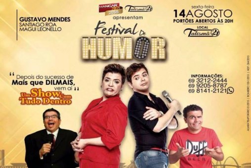 Sorteio de cinco ingressos para show do humorista Gustavo Mendes