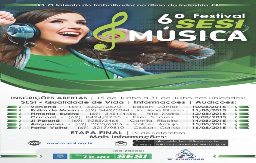 Aberto as inscrições para o Festival Sesi música