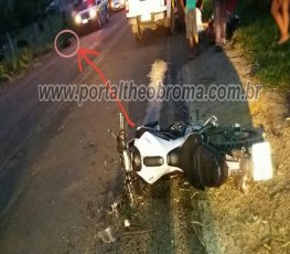 RO-133: Motociclista fica ferido após perder o controle da moto e bater em bueiro