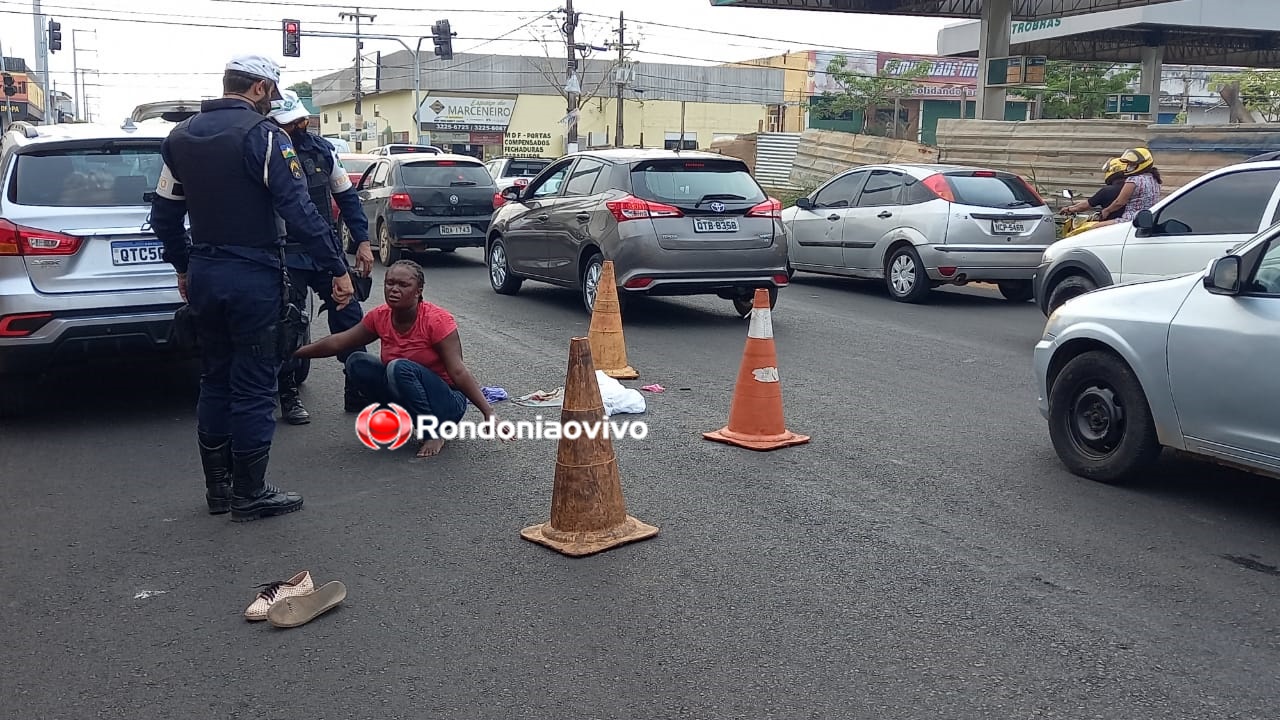 VEJA O VÍDEO: Haitiana fica seriamente ferida em atropelamento na Raimundo Cantuária