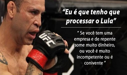 Após Lula dizer que vai processá-lo, Wanderlei Silva não se cala e vai para cima