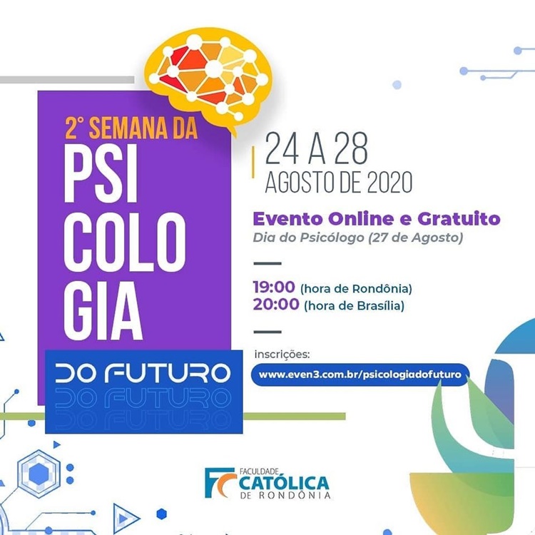 DIA DO PSICÓLOGO: Faculdade Católica de RO promove semana de Psicologia com evento online 