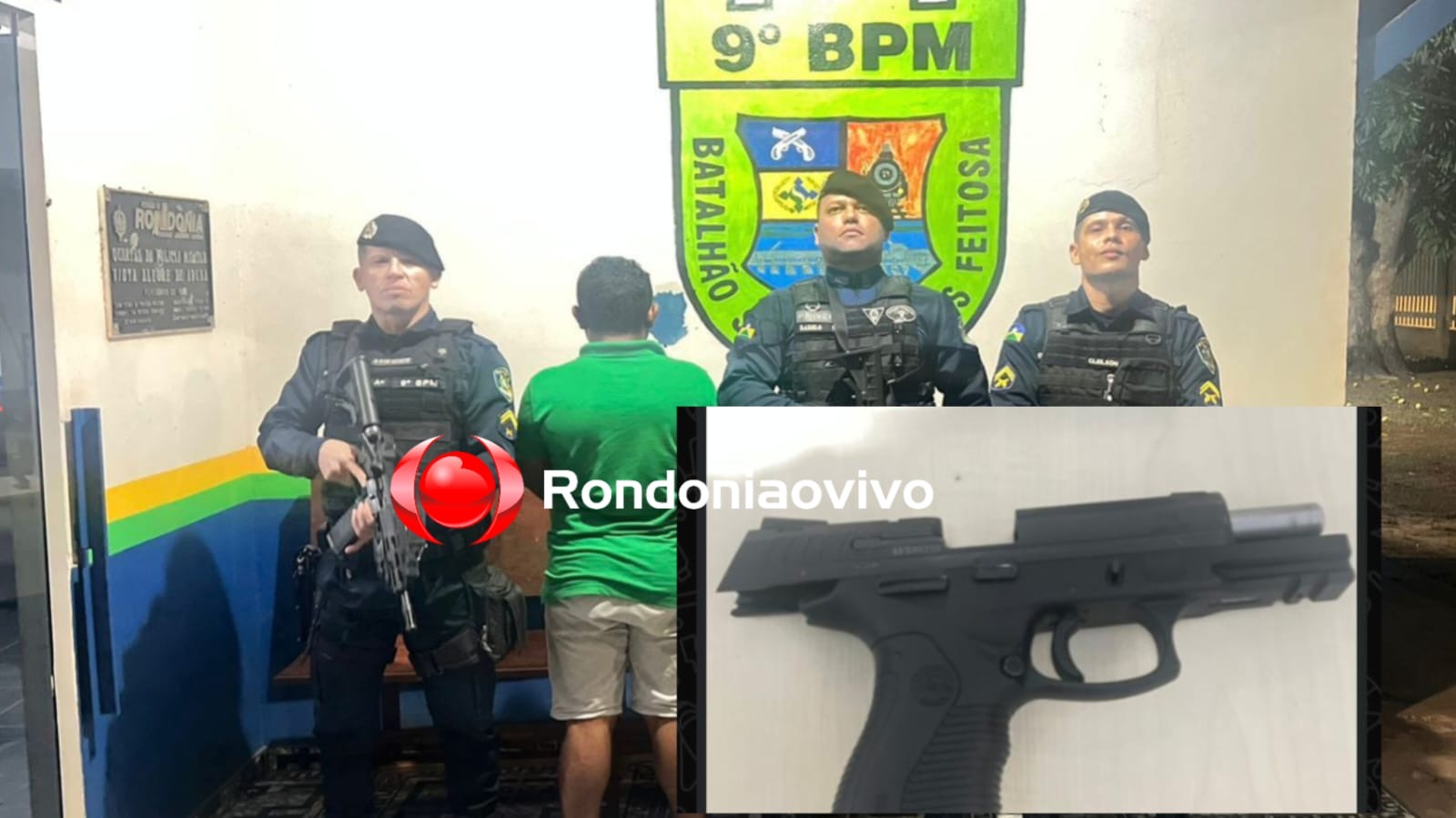 FICOU NERVOSO: PM flagra homem bebendo em bar armado com pistola 380