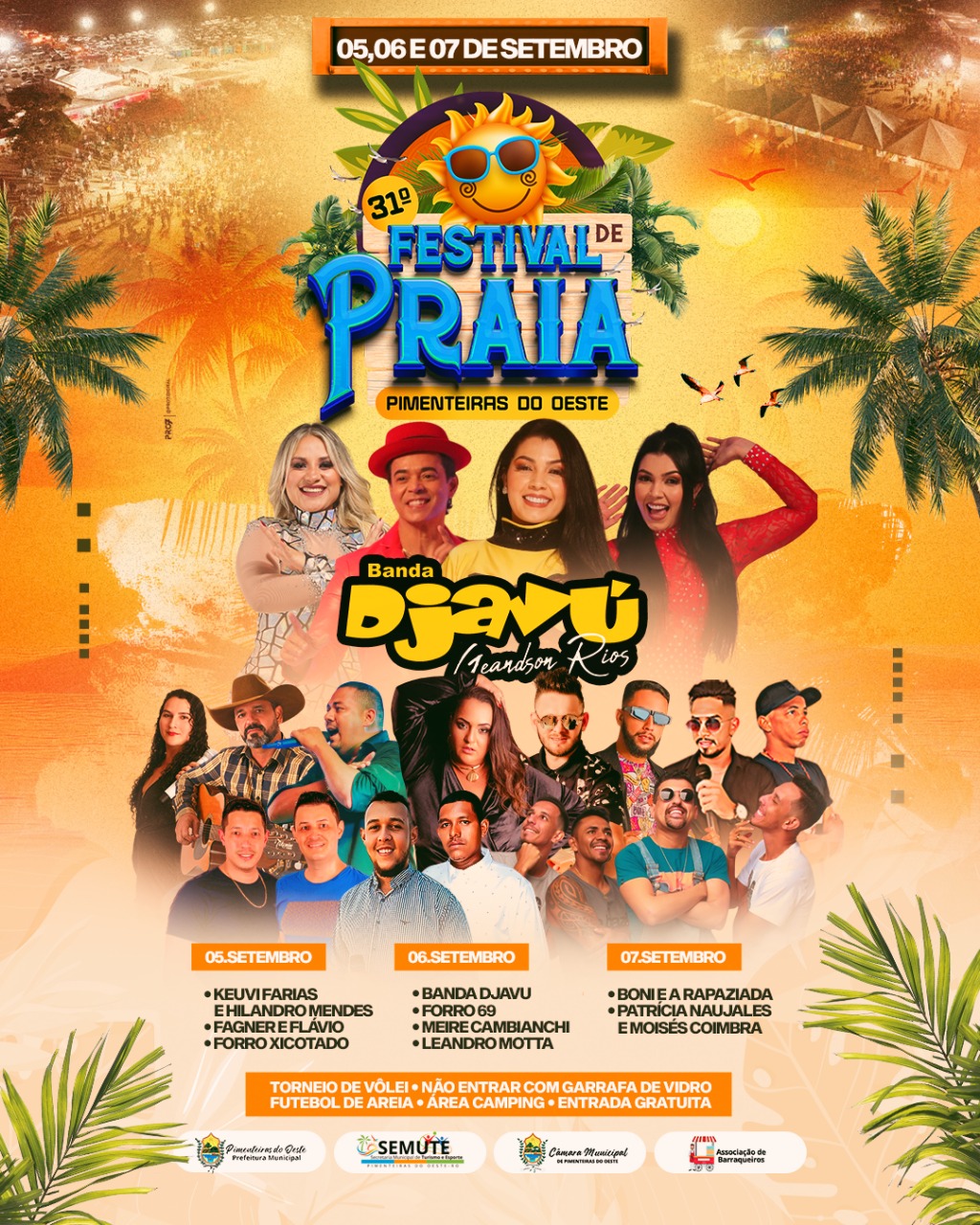 PIMENTEIRAS DO OESTE: 31° Festival de Praia será realizado em setembro