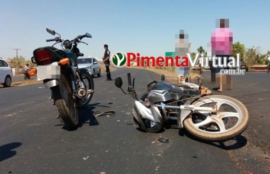 Colisão entre motocicletas deixa duas pessoas feridas 