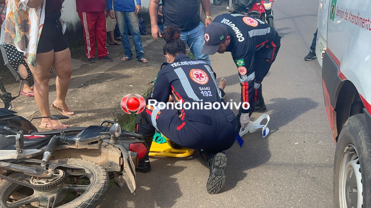 VÍDEO: Motoboy e mulher ficam seriamente feridos em grave acidente