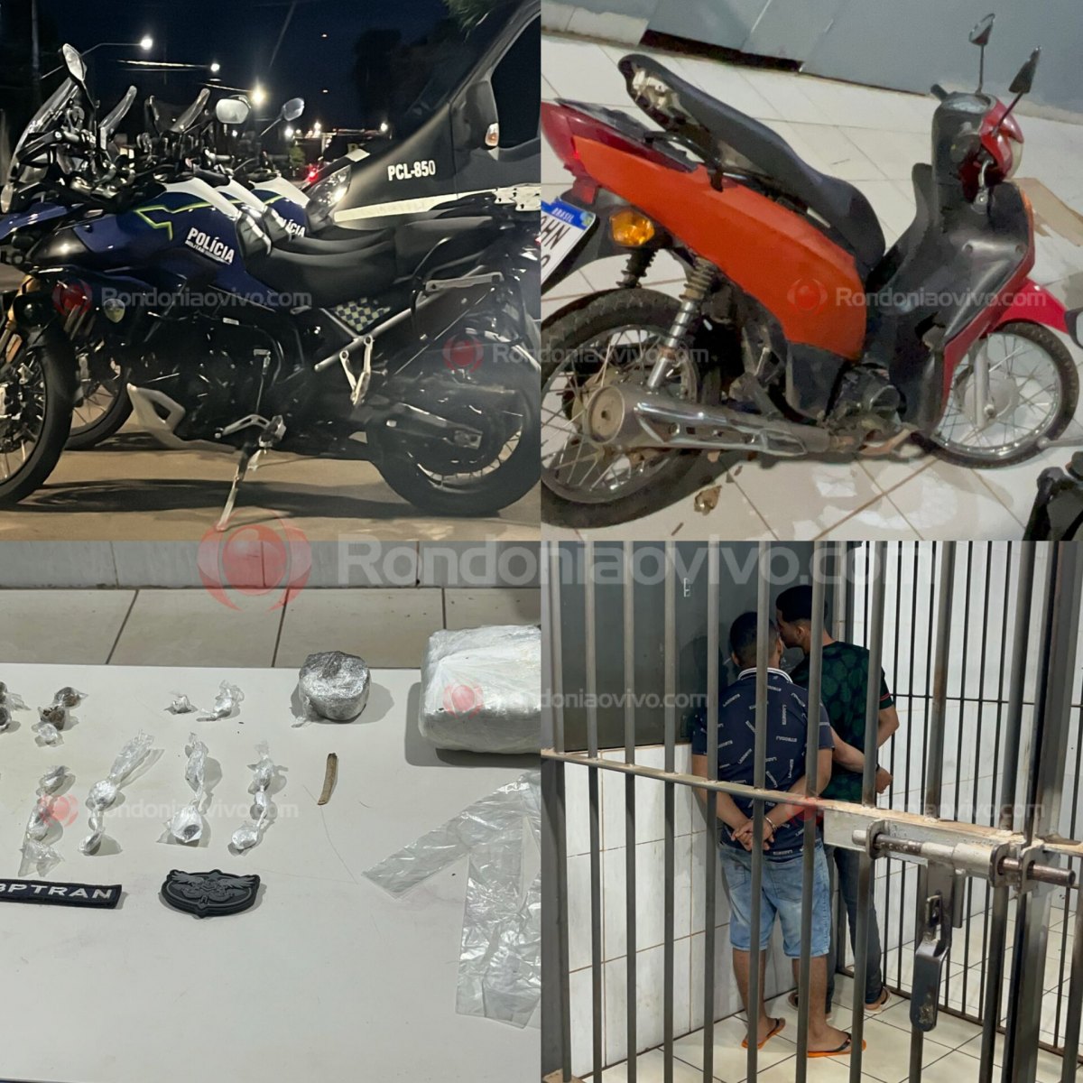 NO BAÚ: Equipe Cavalo de Aço da PM prende dupla com tablete de droga em moto