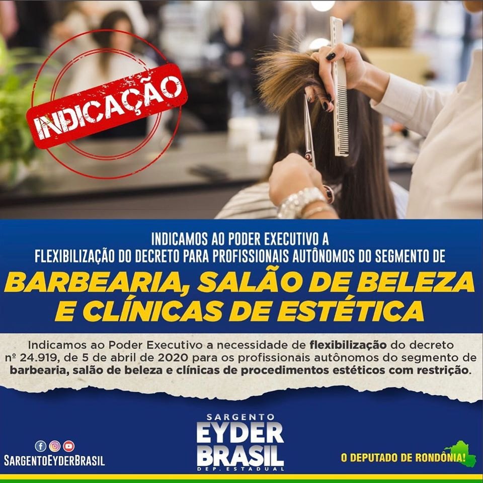 DECRETO: Deputado Eyder Brasil propõe flexibilização para profissionais autônomos