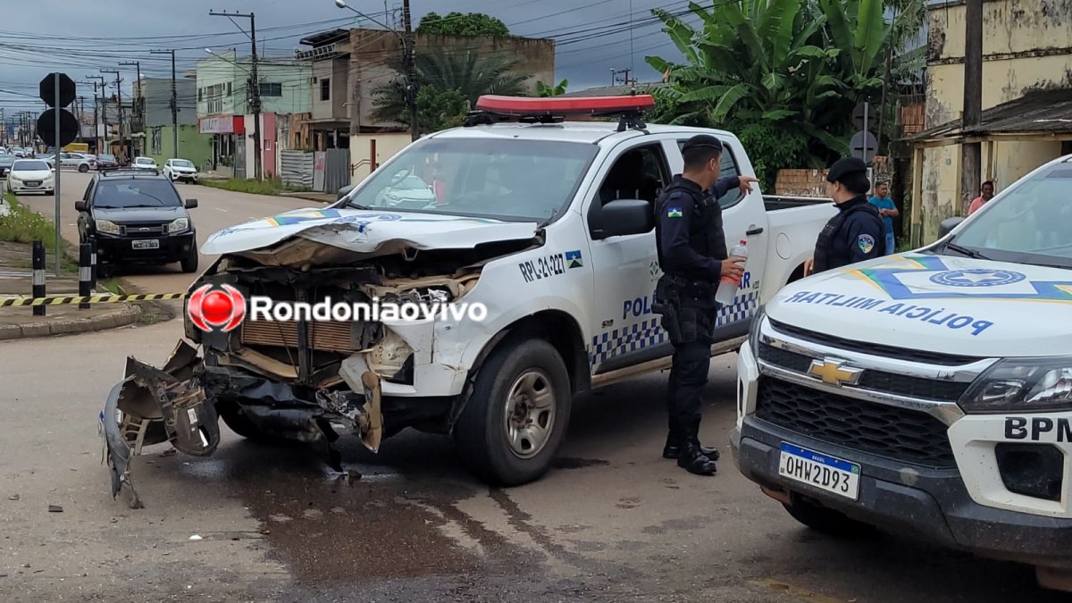 URGENTE: Viatura da PM se envolve em grave acidente no Centro