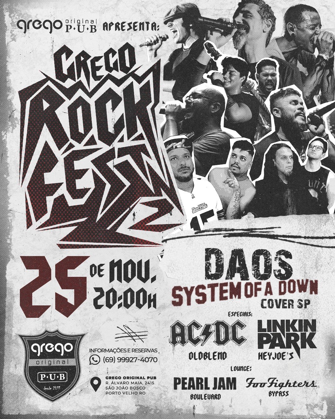 ROCK AND ROLL: Confira a agenda semanal do Grego Original