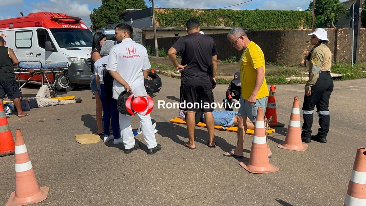 VEJA VÍDEO: Moto aplicativo e passageira são vitimas de grave acidente