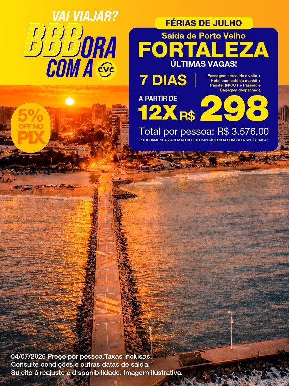 VAI VIAJAR: Aproveite as ofertas imperdíveis da CVC Viagens 