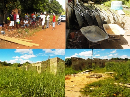 Trabalhadores do projeto habitacional Candelária no bairro Marcos Freire paralisam obras por falta de pagamento