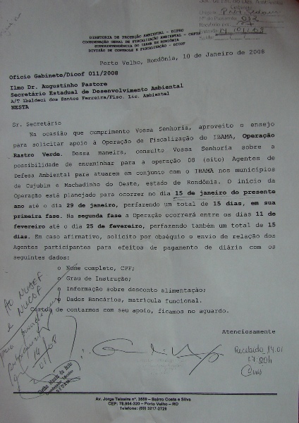 Arbitrariedade do Ibama e curto tempo para organizar efetivo seriam as causas de retirada dos fiscais estaduais em Machadinho