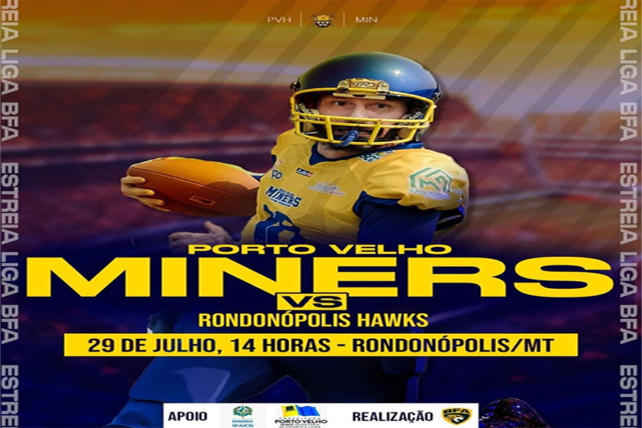 FUTEBOL AMERICANO: Porto Velho Miners Sports viaja até Rondonópolis para campeonato nacional