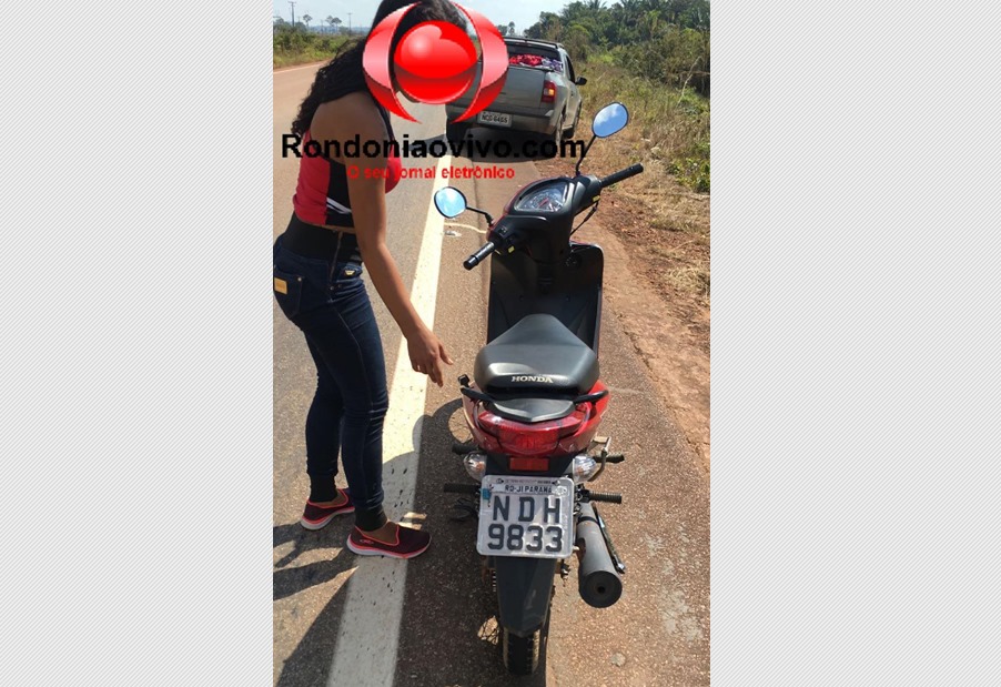 BR-364: Adolescente é flagrada levando moto roubada para garimpo no Araras