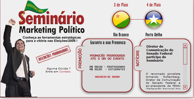 Seminário sobre “marketing político” inicia quinta-feira em Porto Velho