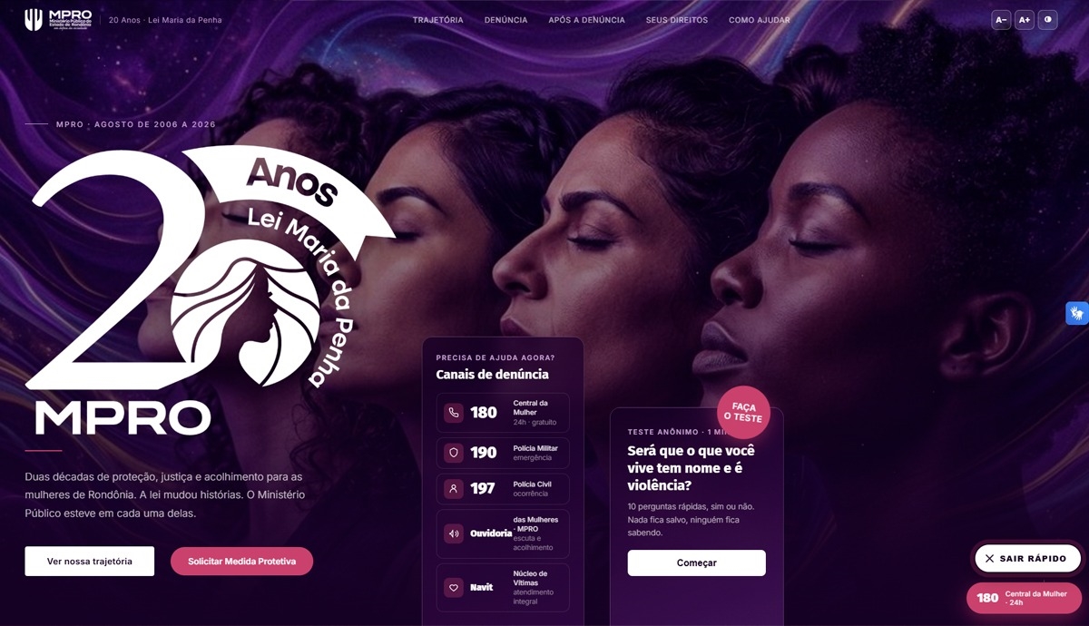 AGOSTO LILÁS: MPRO lança de portal e promove reflexão sobre trajetória da Lei Maria da Penha