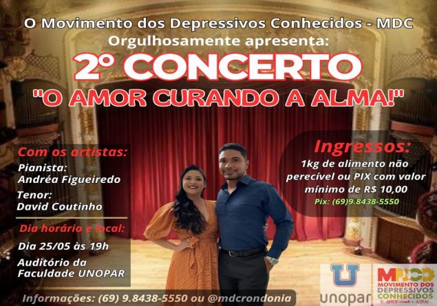 EVENTO: MDC realiza 2º Concerto ‘O Amor Curando a Alma!’ em Porto Velho