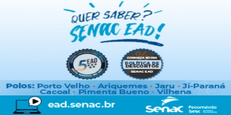 OPORTUNIDADE: Transforme seu futuro com os cursos EAD do Senac