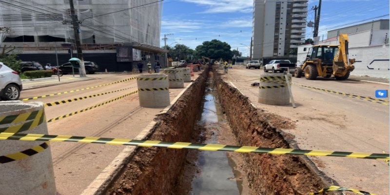 INFRAESTRUTURA URBANA: Obra de drenagem é executada na Av. Lauro Sodré para reduzir alagamentos