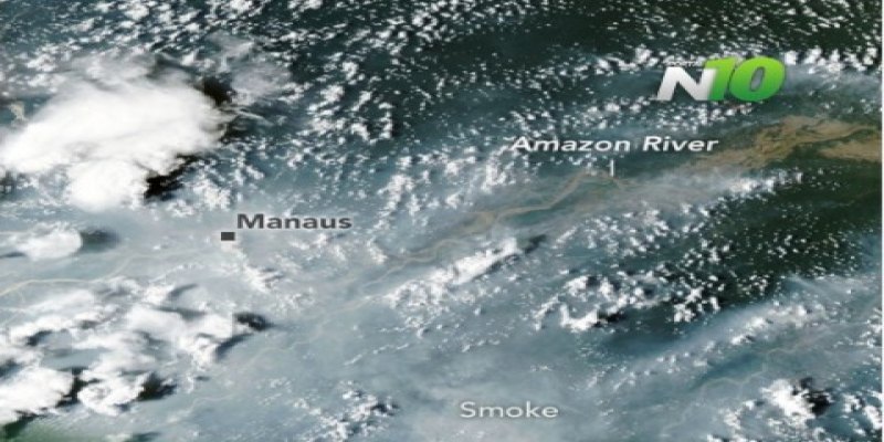 INCÊNDIOS FLORESTAIS: A NASA registrou do espaço a fumaça que cobre áreas da Amazônia